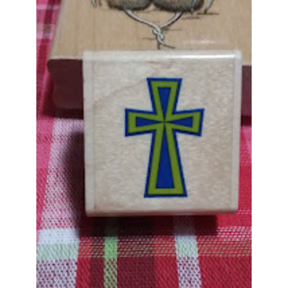 Stampabilities 1999 Wood Rubber Stamp-CROSS 1023 Scrapbooking Religious